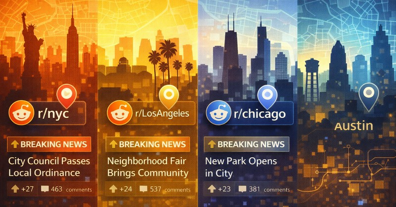 Local news subreddits - city-specific reddit news